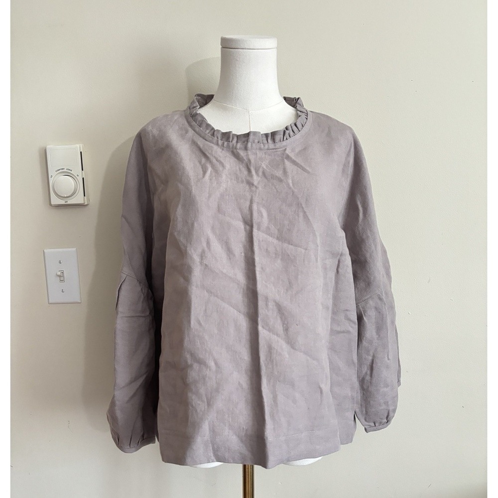 All the Beautiful Linen Natural Romantic Linen Tunic Top One Size Minimalist